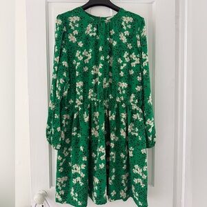 LOFT Green Floral Patterned Dress